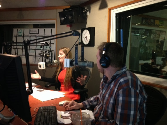 Jessica Baker recording a live SiriusXM interview on relationship intelligence